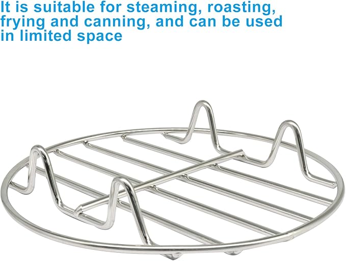 1 Pack 7 Inch Stainless Steel Cooling Rack, Steaming Steamer Rack Baking Baking Rack, Adjustable Stand for Kitchen/Outdoor Cooking