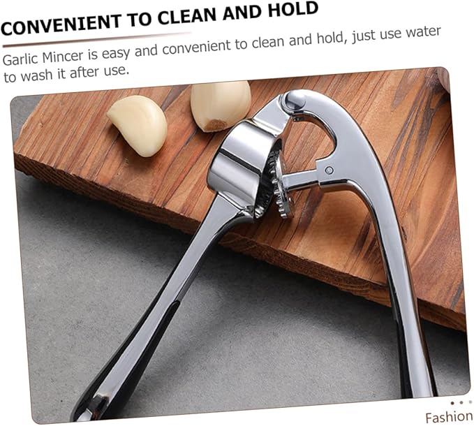 Zinc Alloy Garlic Press Set Stainless Steel Garlic Mincer Peeling Brush for Kitchen Use Easy Clean Ergonomic Design