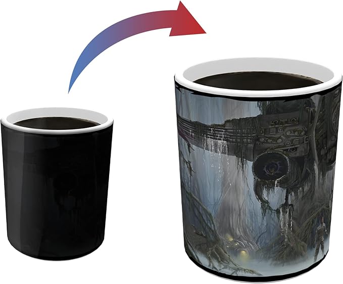 Morphing Mugs Star Wars – Luke Skywalker -Yoda - R2-D2 – Do. Or Do Not. There Is No Try – Thomas Kinkade- One 16 oz Heat Sensitive Clue Mug – Full Image Revealed When HOT Liquid Is Added MMUGC1299