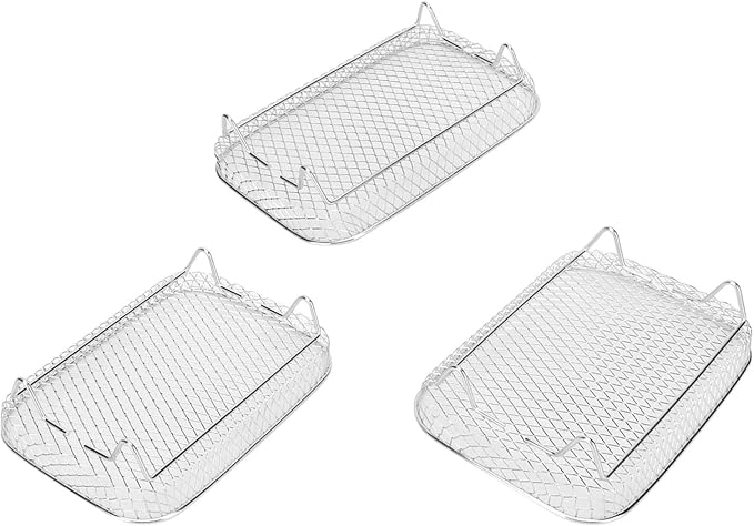 3 Layer Fryer Rack Stainless Steel Stackable Grilling Racks for Baking Cooling and Dehydrating Food Kitchen Accessories Multi Functional Dishwasher Safe Rust Durable