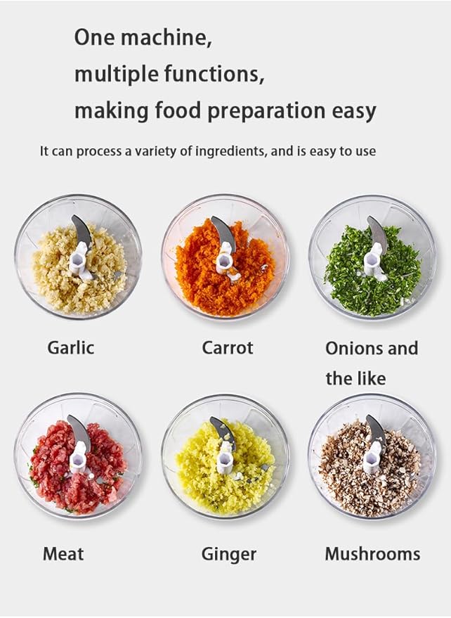 Vegetable Chopper Manual Food Processor, Portable Hand Pull String Garlic Mincer Onion Cutter for Veggies, Ginger, Fruits, Nuts Kitchen Cooking, Herbs, etc., 500ml, Kitchen Cooking Tool