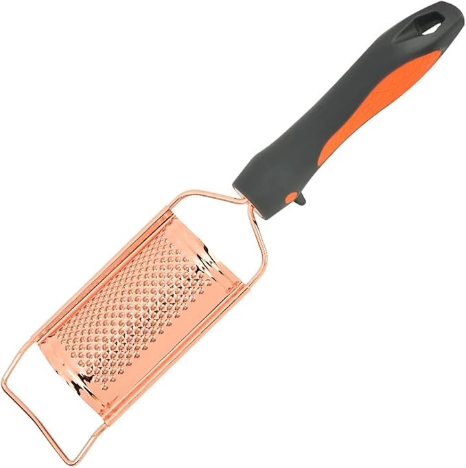 Professional Cheese Grater with Anti-Slide Handle, RoseGold Stainless Steel Cheese Grater Handheld, Grater Hand Crank, Practical Kitchen Gadgets, Graters for Cheese, Chocolate, Spices (Long)