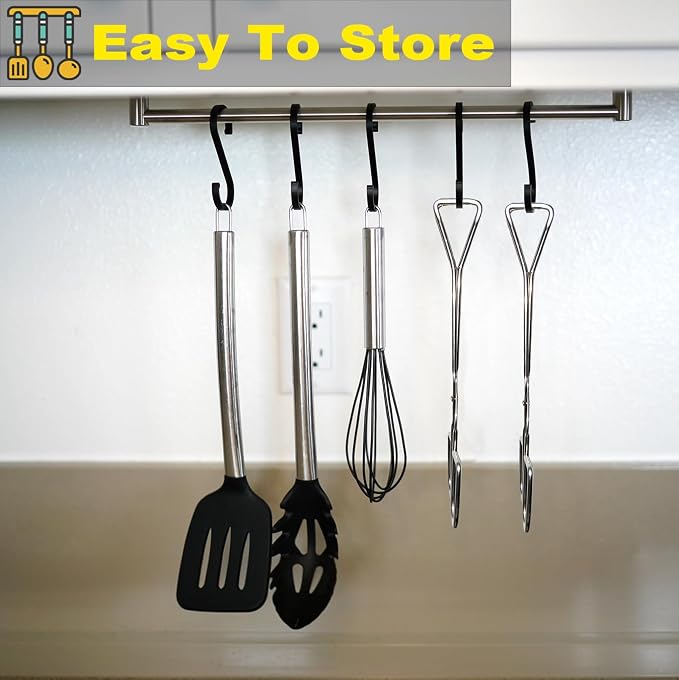 Hiash 11" Heavy Duty Stainless Steel Kitchen Scissor Tongs with Comfortable Ergonomic Grip, Heat Resistant tongs for Cooking & BBQ