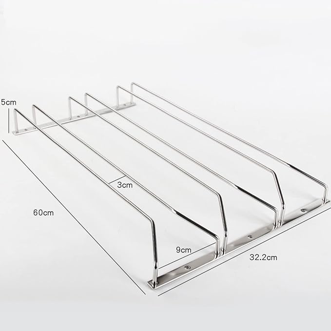 V3VOGUE Wine Glass Rack 11/20/24inch Under Cabinet Wine Glass Holder, Stainless Steel Hanging Stemware Holder, Stemware Storage Drying Rack with Screws, Wall Mounted Hanging Rack Shelf