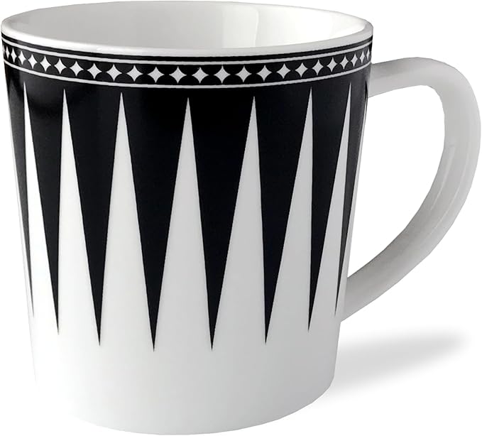 Caskata Elegant Black Oversized Mugs Set of 4 | High-Design Premium Lead-Free Porcelain Mug Set for Entertaining or Everyday | Unique Party Mugs for Wedding or Birthdays | 14 oz