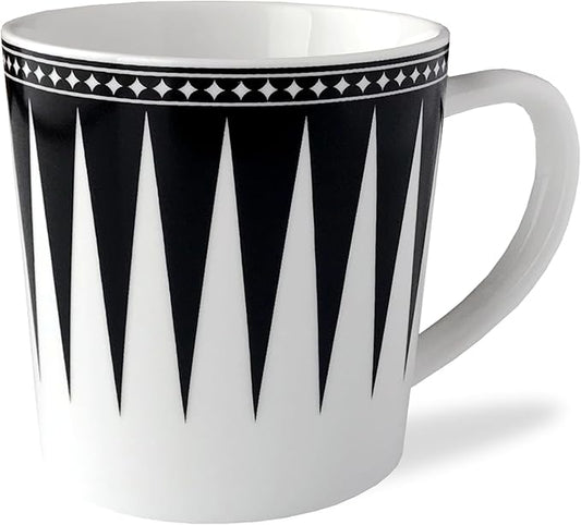 Caskata Elegant Black Oversized Mugs Set of 4 | High-Design Premium Lead-Free Porcelain Mug Set for Entertaining or Everyday | Unique Party Mugs for Wedding or Birthdays | 14 oz