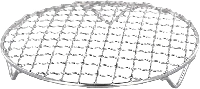 Round Cooling Baking Rack, 201 Stainless-Steel Wire Oven Grill Sheet with 3-Leg Stable Design, 1.2cm Mesh for Even Heating, Multi-Size Options 13cm to 40.5cm, for Baking, Roasting(16.5cm)