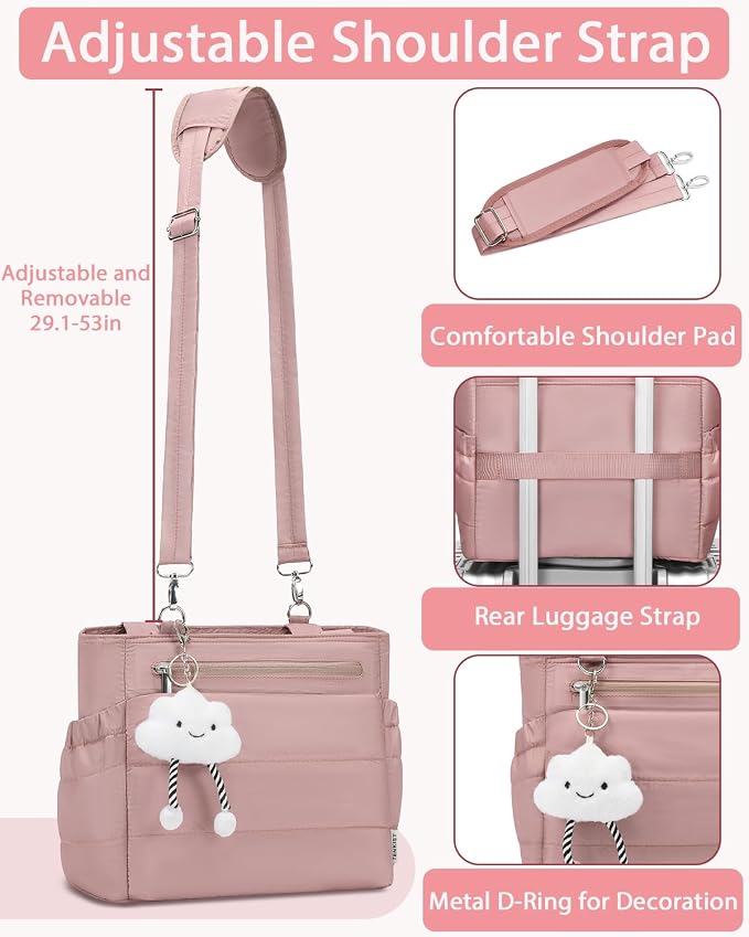 Lunch Box Tote Bag - Versatile Soft Insulated Lunchbox for Women - Lightweight Stylish Simple Lunch Pail Reusable Large Cooler Bag for Adults Work Office Camping Picnic Travel Outdoor Trips Pink 10L