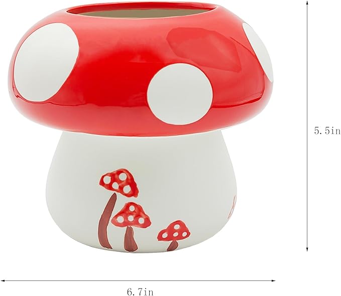 Mushroom Kitchen Utensil Holder for Countertop Mushroom Decor Ceramic Cooking Utensil Crock Large Spatula Holder Utensil Organizer Kitchen Decor
