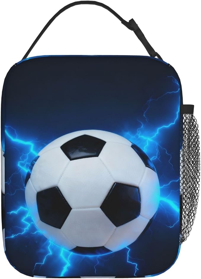 Football ﻿ Lunch Box Insulated Lunch Bag for Adult Women Men Reusable Aesthetic Tote Lunchbox Container Work Outdoor Picnic Hiking