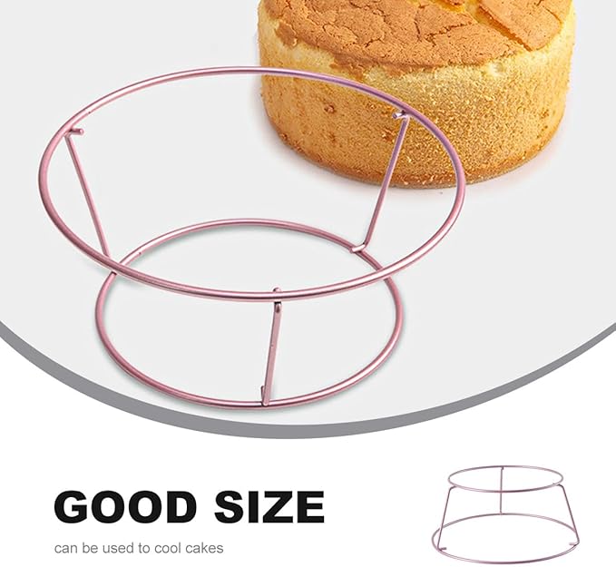 minkissy Rose Gold Non-stick Cake Cooling Rack, round Baking Rack Elevated Wire Mesh, Stainless Steel Bread Cooler for Oven and Kitchen Use