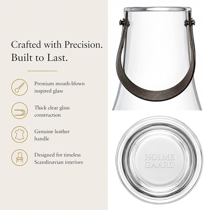 Holmegaard Design with Light Lantern, Clear, 11.4" H x 6.7" D, Designed by Maria Berntsen, Gift Box Included