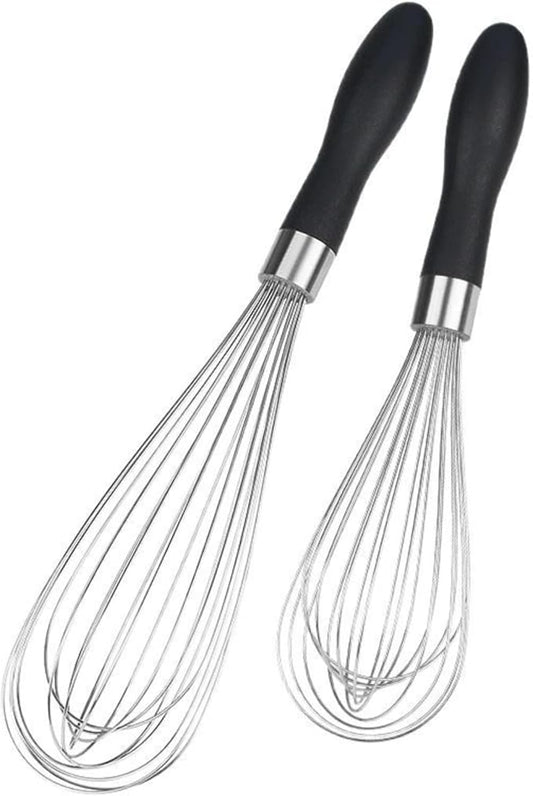 10 12-Inch Balloon Whisk Stainless Steel Manual Egg Beater,Frother Handheld For Cooking Cake Cream Whipping