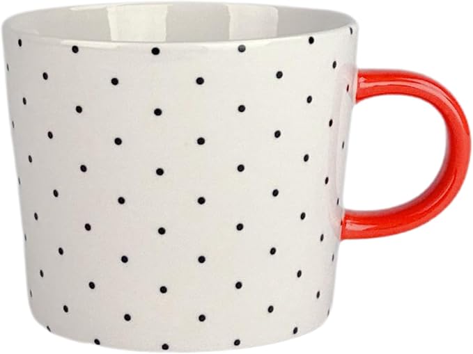 Set of 4 Oogle Polka Dot Mug 13 fl oz, Assorted Bright Color Handle