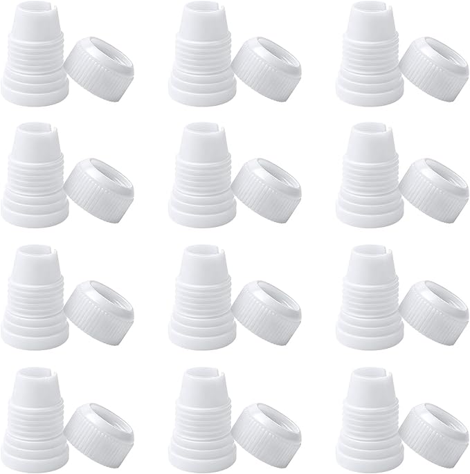 12 Pack Piping Bag Couplers, Standard Plastic Couplers for Piping Tips and Icing Nozzles