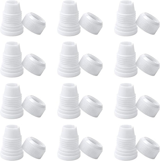 12 Pack Piping Bag Couplers, Standard Plastic Couplers for Piping Tips and Icing Nozzles
