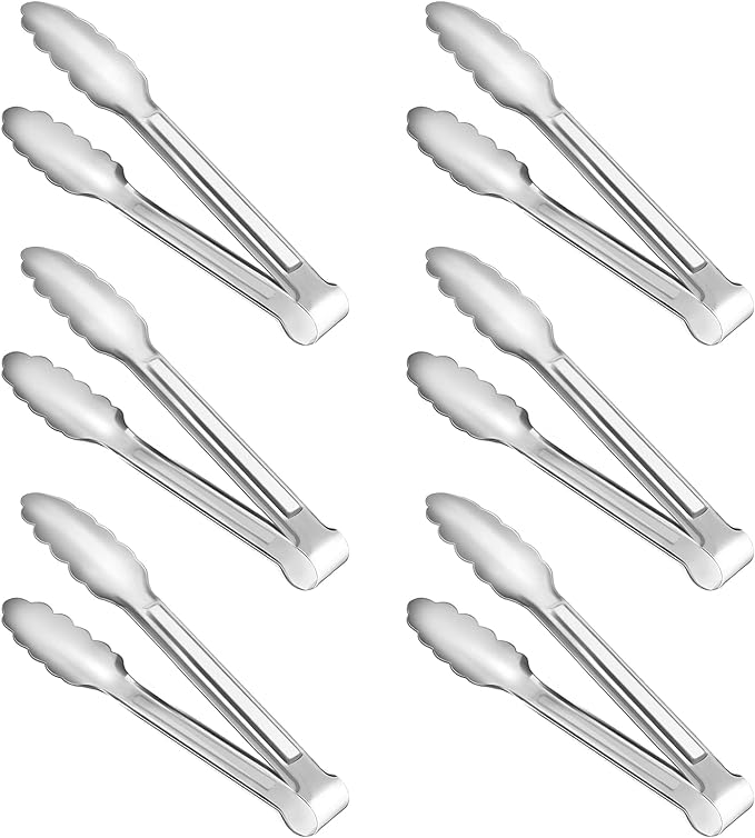 6 Pack Serving Tongs Kitchen Tongs, Buffet Tongs, Stainless Steel Food Tong Serving Tong, small tongs