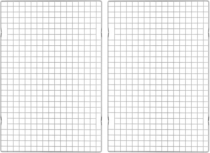 2 PCS Cooling Racks 10 * 15.94in Thick Wire Cookie Rack Baking Rack Silver | Stainless Steel Large Baking Rack Set Grid Wire Baking Rack Dishwasher Safe Bacon Bread Oven Wire Racks for Baking Grilling