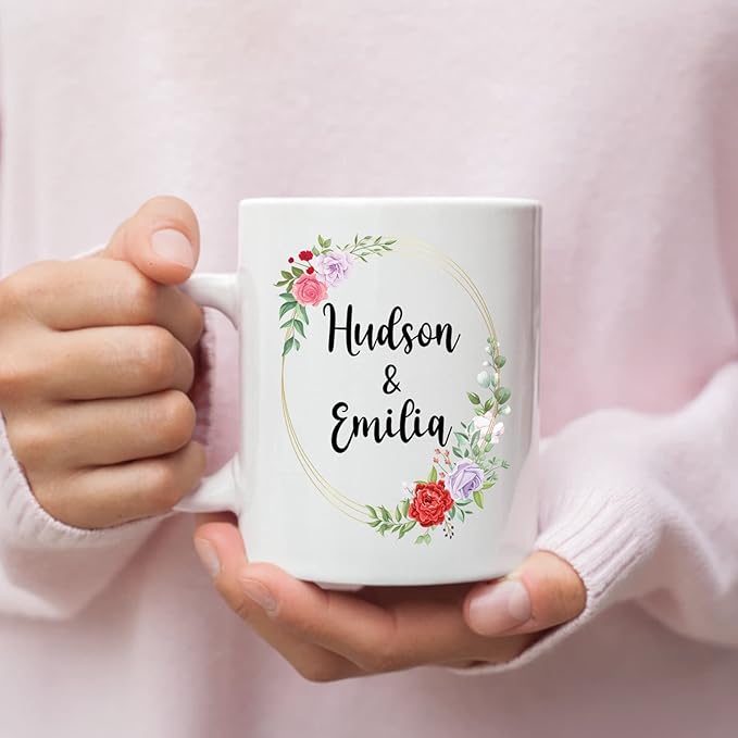 Custom Mrs And Mr Ceramic Mug, Couple Coffee Mug For Wedding Gift, Love Gifts With Name, Personalized Couple Set Mugs Design For Wife And Husband, Lover Mug, Set Of 2 Cup White 11oz 15oz