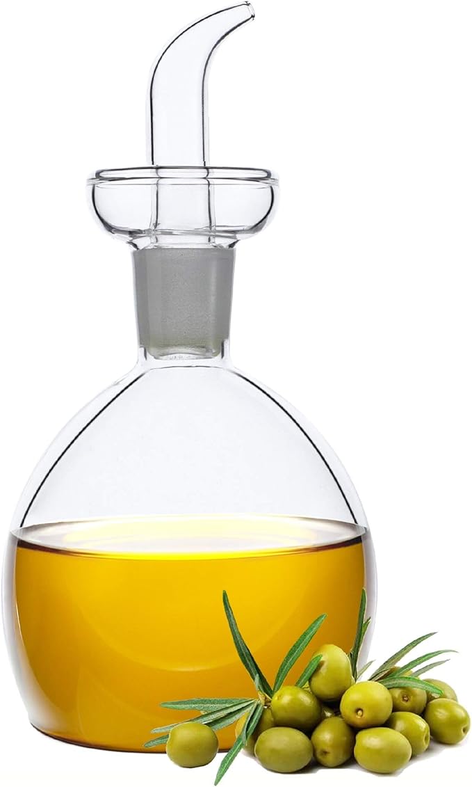 5 oz / 150 ml No Funnel Needed Olive Oil & Vinegar Dispenser Glass Cruet Decanter for Kitchen,Lab glassware seal handicraft Keeps Fresh Longer