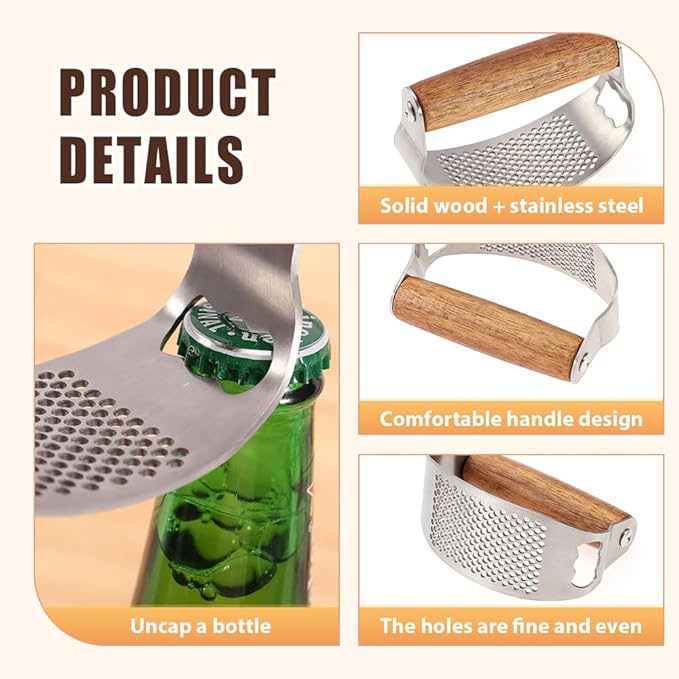 2026 Upgraded Garlic Press Rocker, Stainless Steel Garlic Crusher, Mincer and Choppe, Ergonomic Handle, Easy Kitchen Gadget for Effortless Smashing, Home and Kitchen Utensils Accessories, Cooking (2)