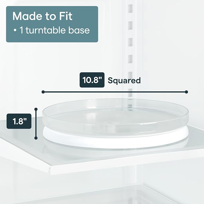 YouCopia FridgeView Fridge Turntable, Lazy Susan Organizer for Refrigerator Storage, 11” , White