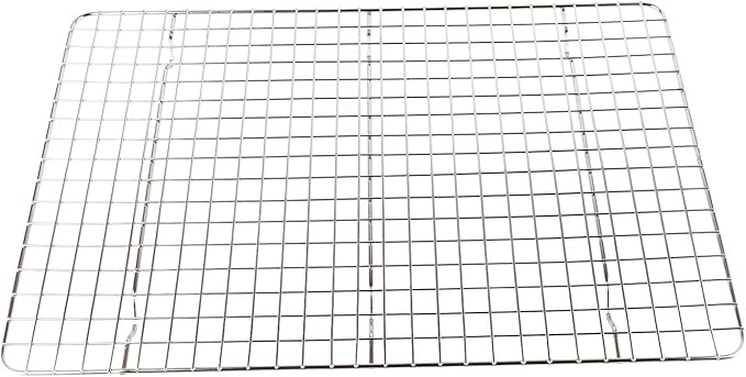 Checkered Cooling Rack 304 Stainless Steel Heavy Duty Baking Wire Rack with Grid Design for Home Bakery and Professional Kitchen Use 37.5cm x 25cm