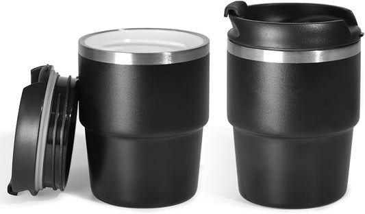 CHLJAR 6oz Espresso Cups, Insulated Espresso Cups Set of 2, Expresso Shots Cup, Stainless Steel Shot Glasses for Coffee, Portable Espresso Travel Mug for Camping