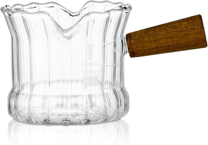Espresso Shot Glass, 120 ML Cups With Handle and Dual-Scale, V-Shaped Mouth