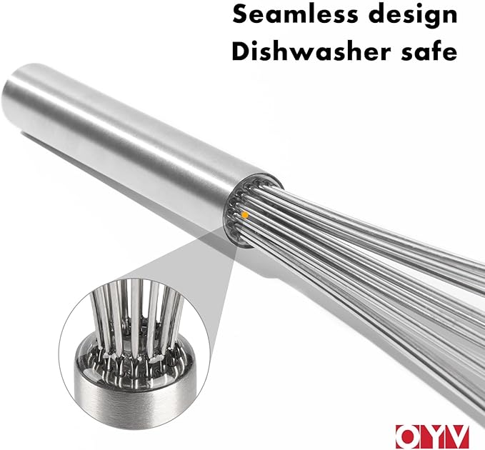 OYV 18/10 Stainless Steel Large Whisk, 17" Commercial Heavy Duty Whisk for Whipping Eggs, Mixing Batter, Making Sauces, Long Wisk Dishwasher Safe