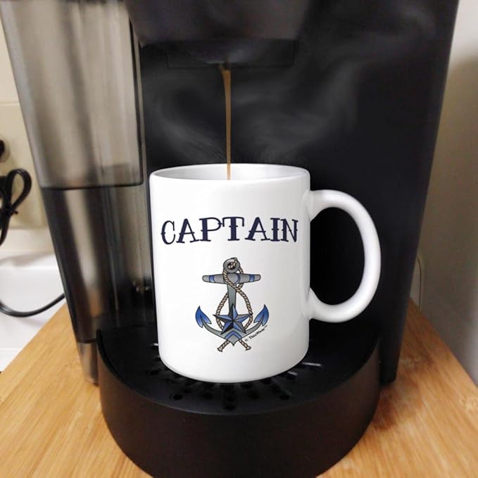 Captain & First Mate Couples Nautical Mug Set Sailing Boat Bundle 2 Pack 11oz Ceramic Coffee Mugs White
