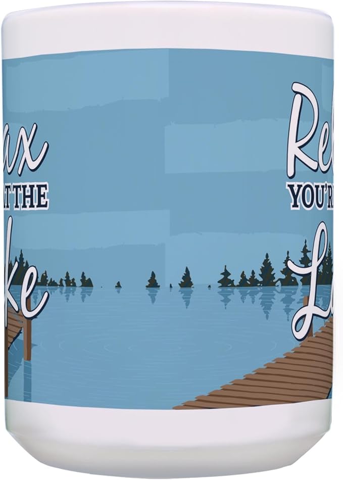 ThisWear Lake Themed Gifts Relax You're at the Lake Mug Set