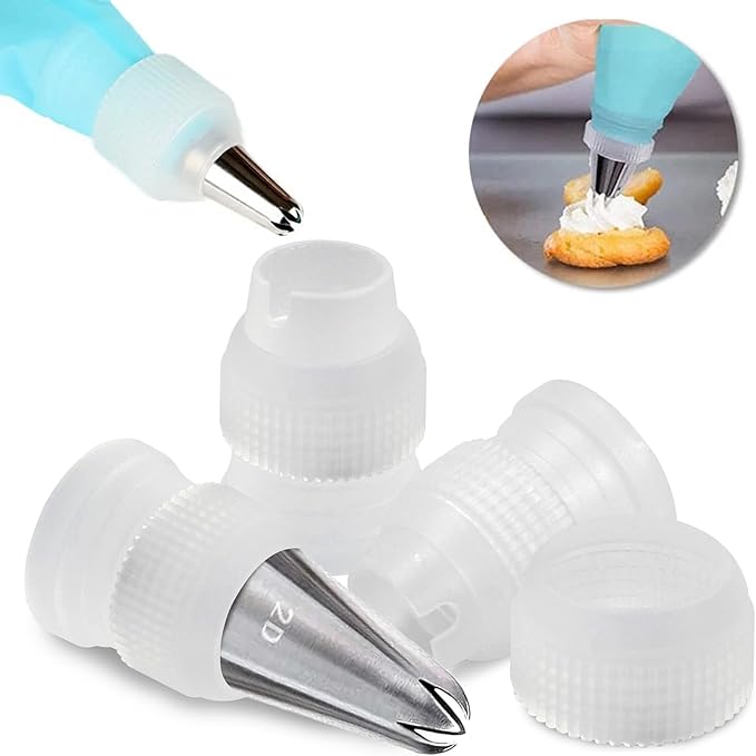 12Pcs Clear Piping Bag Couplers, Small Pipe Tip Coupler, Plastic Standard Couplers for Icing Nozzles (32 x 23mm/1.26 x 0.9 Inch)