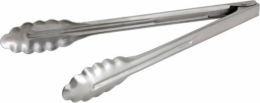 Winco Coiled Spring Extra Heavyweight Stainless Steel Utility Tong, 12-Inch