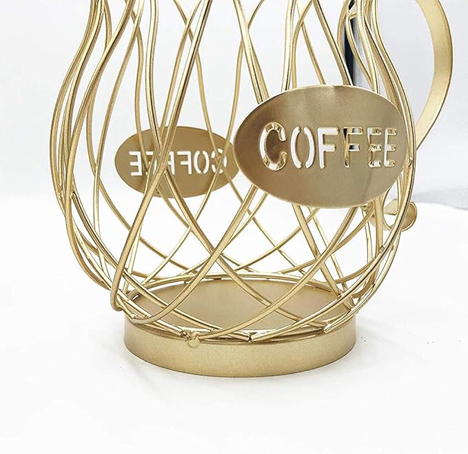 Coffee Pod Holder,Mug Shape Coffee Capsule Storage Basket Organizer for for Coffee Station Bar Decor Restaurant Tea Room Kitchen Countertop (Silver)