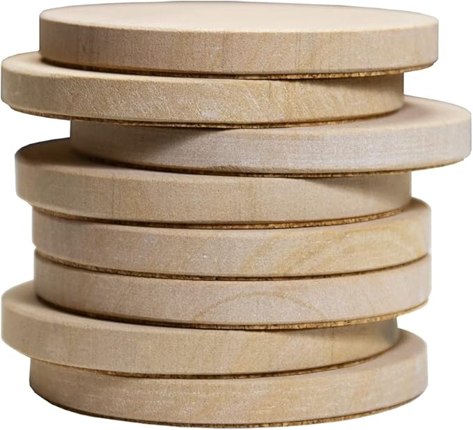 MONKEY SUN 8 Pack Natural Sandstone Water Absorbent Hand Crafted Round Coasters Bulk, 4 x 4 Inches Stone Coasters for Drink Bar Kitchen Home, Used for DIY and Carving, Set of 8