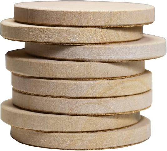 MONKEY SUN 8 Pack Natural Sandstone Water Absorbent Hand Crafted Round Coasters Bulk, 4 x 4 Inches Stone Coasters for Drink Bar Kitchen Home, Used for DIY and Carving, Set of 8