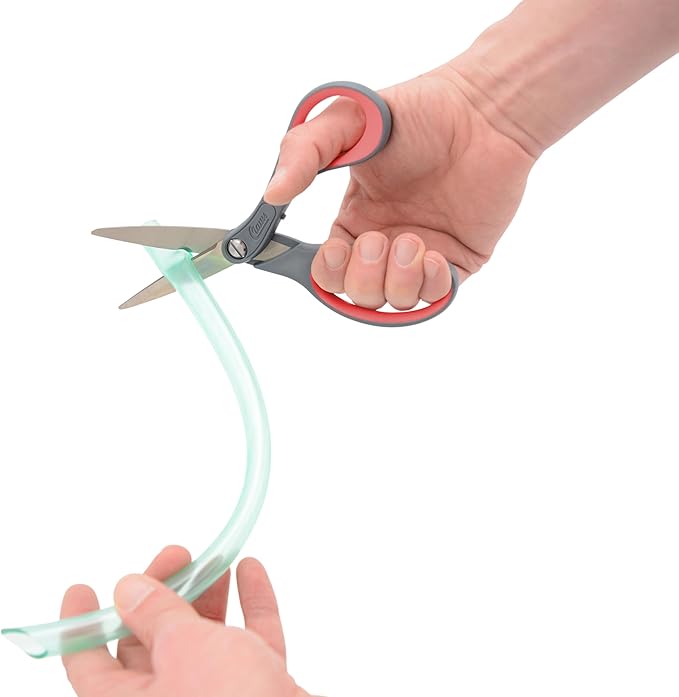 Clauss Industrial Heavy-Duty Zirconium Bonded Scissors, Ergonomic Overmolded Handle, Precision-Ground Blades, 8-Inch