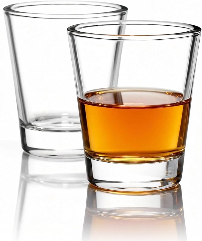 BCnmviku 1.5 oz Shot Glasses Sets with Heavy Base, Clear Shot Glass (2 Pack)