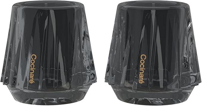 Cocinare KissCup Crystal Espresso Cup Set of 2– 1.5oz Demitasse Cup for Espresso, Pour-over coffee & Tea, Haze Gray, Crystal Collection