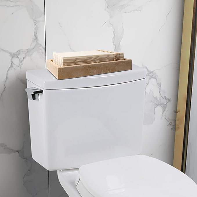 Natural Travertine Guest Towel Holder, Stone Napkin Holder for Bathroom,Gorgeous Bathroom Napkin Holder Tray, Stylish Guest Towel Holder Tray for Bathroom Toilet Dining Table, Beige