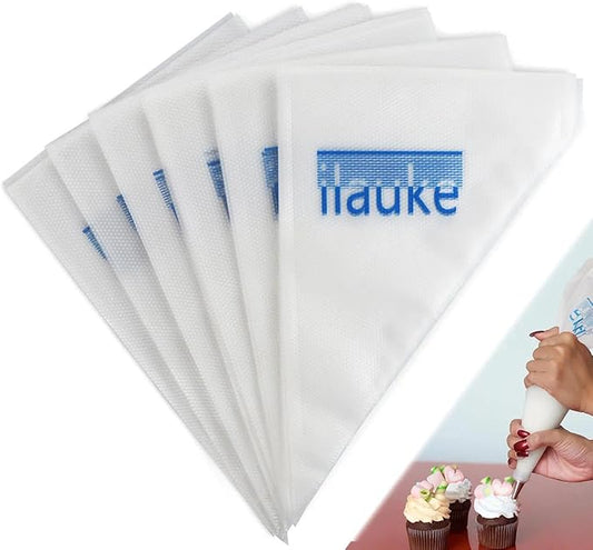 ilauke Piping Bags, 100 Pcs Pastry Bags 13 Inch Anti Burst Disposable Cake Icing Bag, Durable Non-Slip Icing Piping Bag for Cake Cream Frosting Cookie, Dessert Decorating Supplies Easy to Squeeze