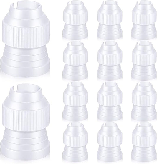 15Pcs Couplers for Piping Bags, Clear Plastic Piping Tips - Standard Couplers for Icing Nozzles Cake Decorating (1.26 x 0.59 Inch)