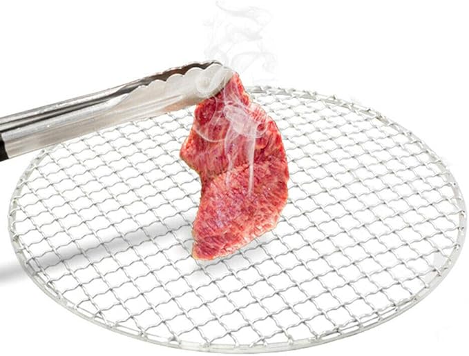 Thickened Round Barbecue Net, Multi-Purpose Stainless Steel Cross Wire Round Steaming Cooling Barbecue Racks/Grills/Pan Grate/Carbon Baking Net