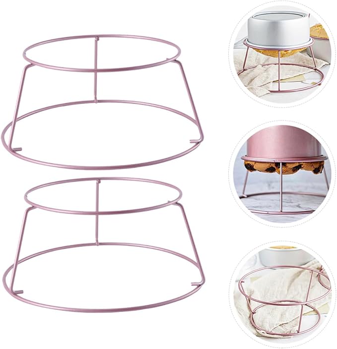 Beaupretty 2pcs Non-stick Rose Gold Cooling Rack Stainless Steel Baking Rack Bread and Cake Cooling Stand Kitchen Baking Accessories