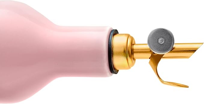 Ceramic Pink Olive Oil Dispenser - Coffee Syrup & Vinegar Cruet, Weighted Pourer, Safe Storage