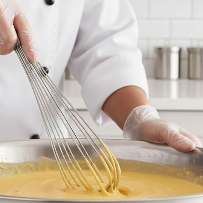 Soro Essentials- 20" Stainless Steel French Whip Whisk with Thick Rigid Wire- Wire Whisk Kitchen Whisk Balloon for Whisking Cooking Beating Blending Stirring Ingredients Mixing Sauces Baking Tools