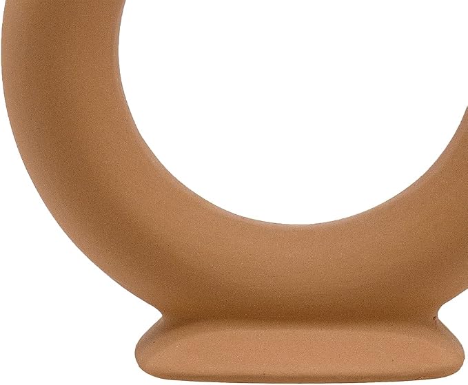 Koyal Wholesale Ceramic Abstract Taper Candle Holders for Candlesticks, Set of 3 - Matte Terracotta