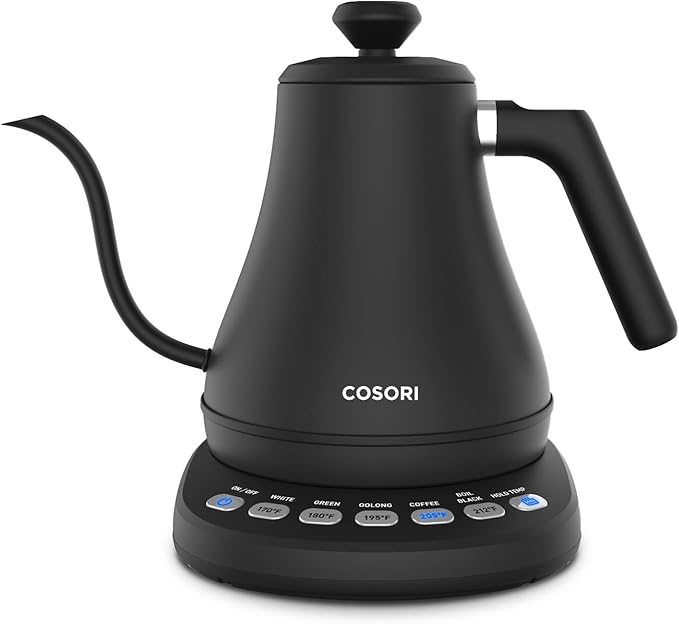 COSORI Electric Gooseneck Kettle with 5 Variable Presets, Pour Over & Coffee Kettle, 1.7L/1500W, Stainless Steel Inner Lid & Filter