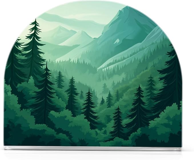 Napkin Holder Acrylic Napkin Holder for Table Kitchen Party Restaurant U Shaped Upright Napkin Dispenser Organizer Mountain Forest Trees Green 02